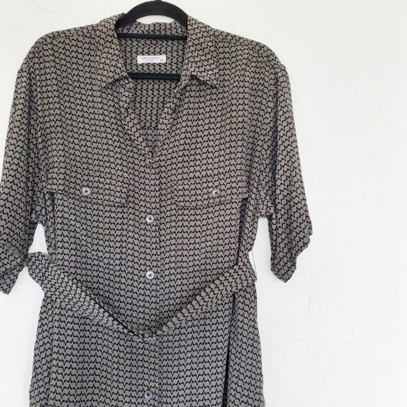 Equipment Femme Belted Silk Shirt Dress - Picture 2 of 10